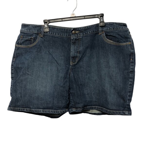 Old Navy Jean Shorts Womens Size 22 Low Rise Waist Stretch Denim - Picture 1 of 7